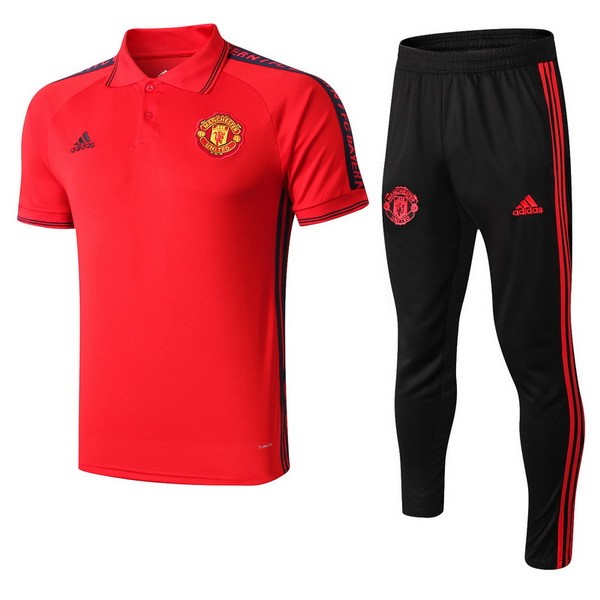 Polo Ensemble Complet Manchester United 2019-20 Rouge Noir